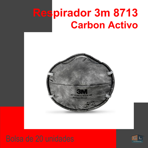 Respirador para Partículas 3M™ 8713, Carbón Activado, Tipo Copa