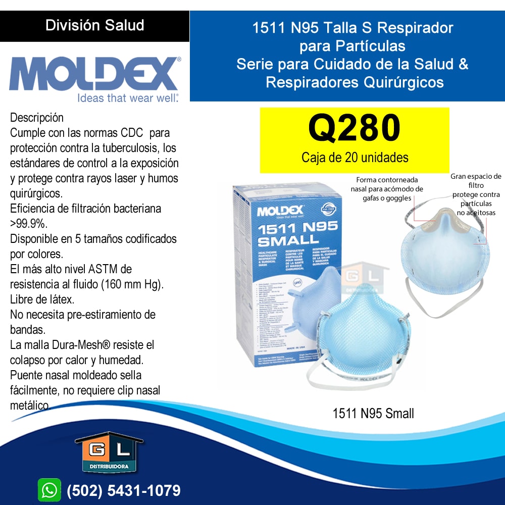 Moldex-1511-N95-Talla-S-Mascarilla-para-Particulas-Serie-para-Cuidado-de-la-Salud-Respiradores-Quirurgicos-Guatemala-2022