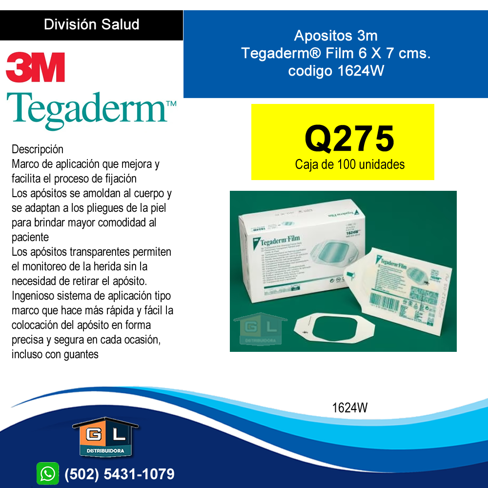 3m-Tegaderm-Film-6-cms.-x-7-cms.- Apositos-cod.-1624W-Guatemala-Junio-2022